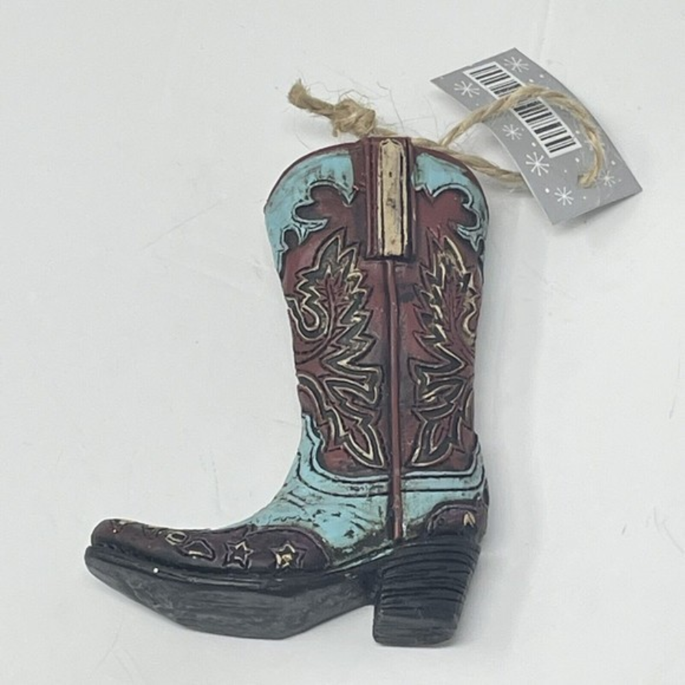 New Blue Cowboy Boot CHRISTMAS  ORNAMENT 3” Western Country Ranch  Cowgirl‎